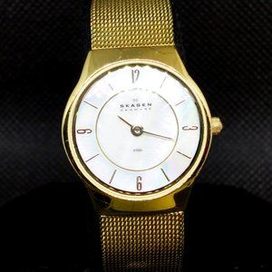 Womens gold Skagen wristwatch